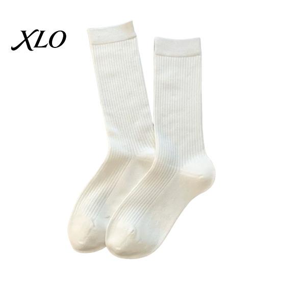 Non Slip Fitness Socks Women Crew Socks, Ribbed Knit for Autumn Winter, Minimalist Solid Color Soft Breathable Stretchy Casual Hosiery Daily