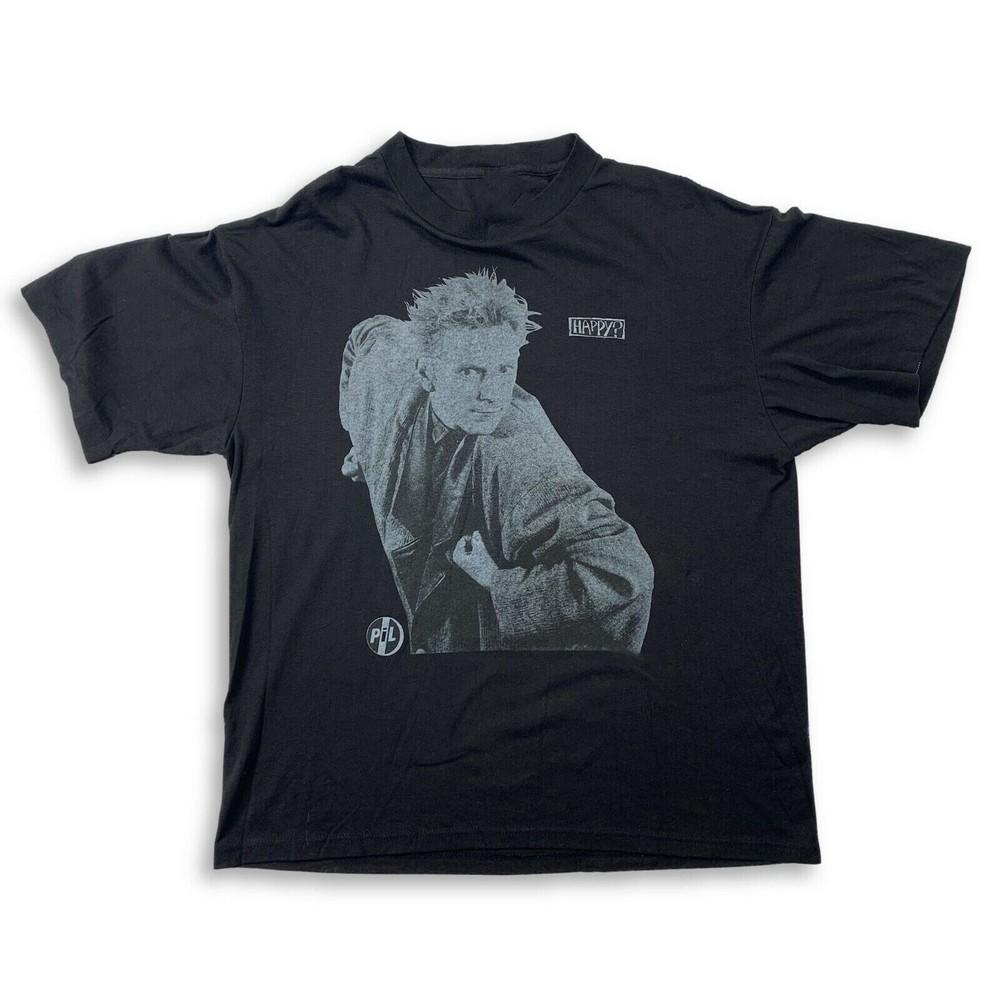 80s Public Image LTD Happy Black Tour PIL Shirt Black Unisex T-Shirt XXXXL