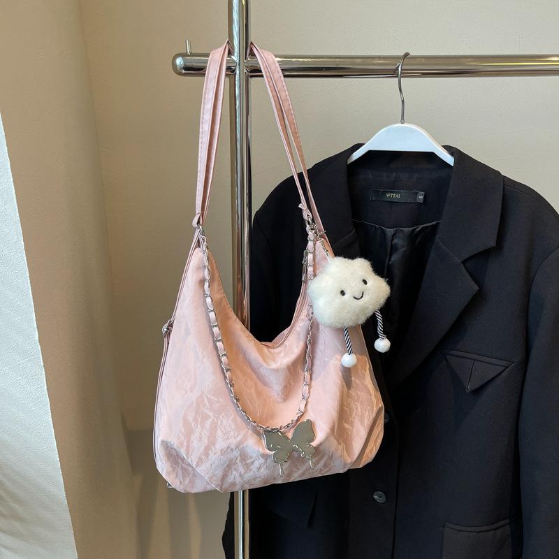Casual Soft Surface Large Capacity Tote Bag 2025 New Summer Work Bag Fashion Chain Shoulder Messenger Bag