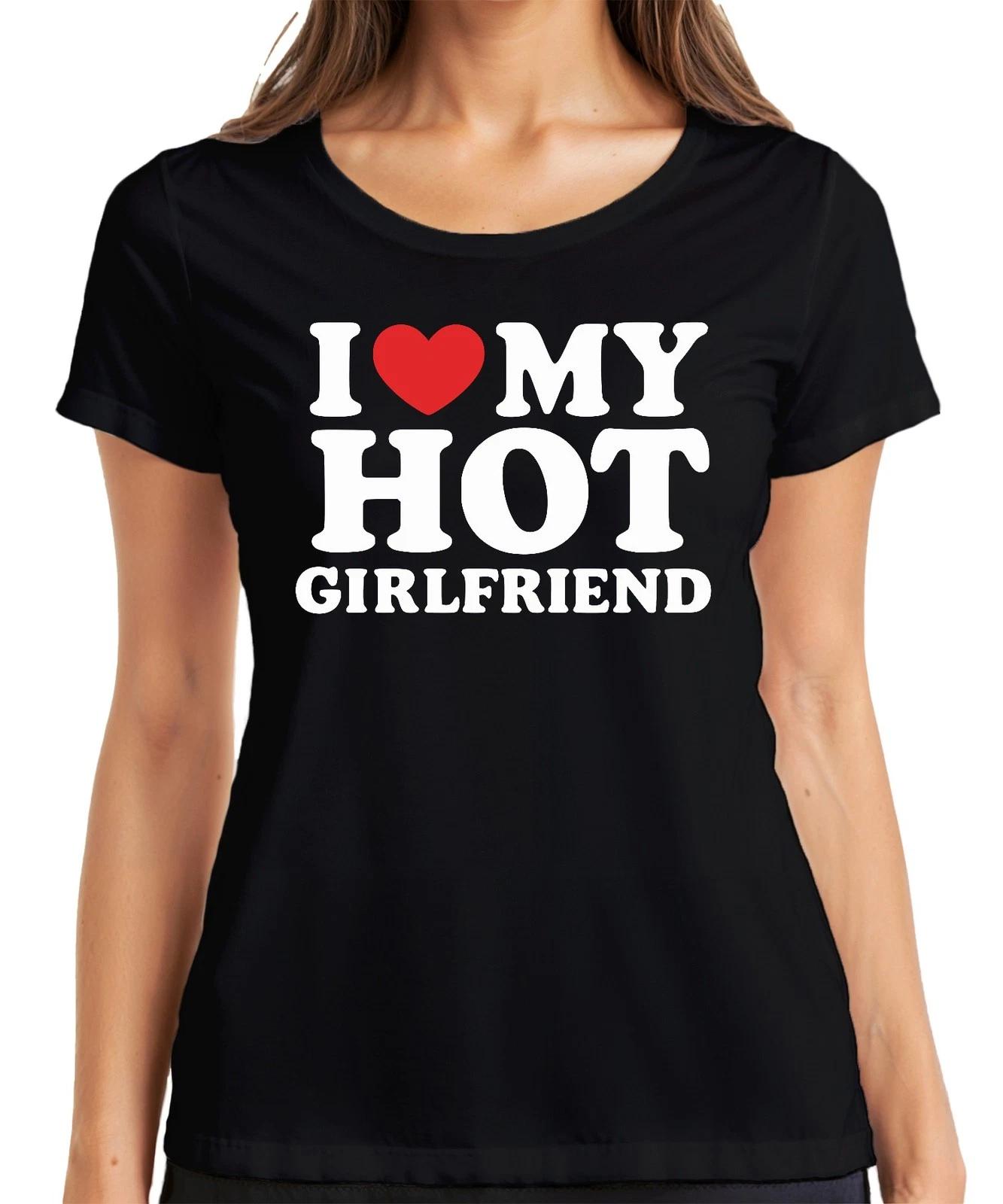 Ich liebe meine heiße Freundin Geschenk Lustig Valentinstag JGA Damen T-Shirt XXXXL