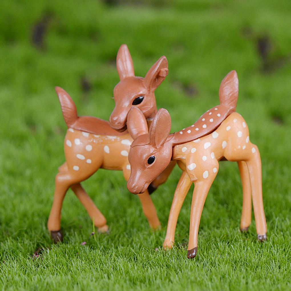 Deer Animal Plant Fairy Garden Miniature Landscape Crafts Decor Ornament