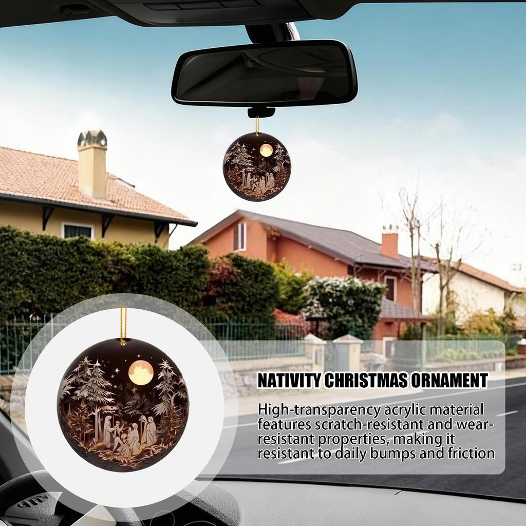 Nativity Ornaments 2D Acrylic Nativity Tree Decoration Christian Christmas Decor For Easter Window Party Winter Holiday Home Car