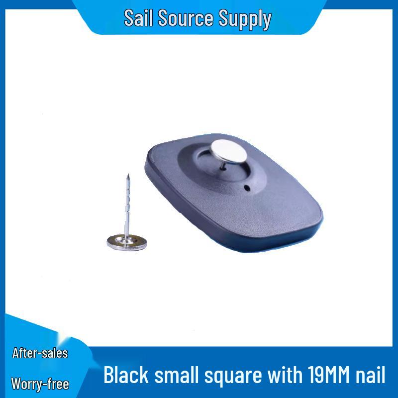 RF Anti-Theft Hard Tag for Clothing and Towels, Small Square, Black