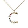 Colorful Zircon Alphabet Necklace: Women's European & American Design