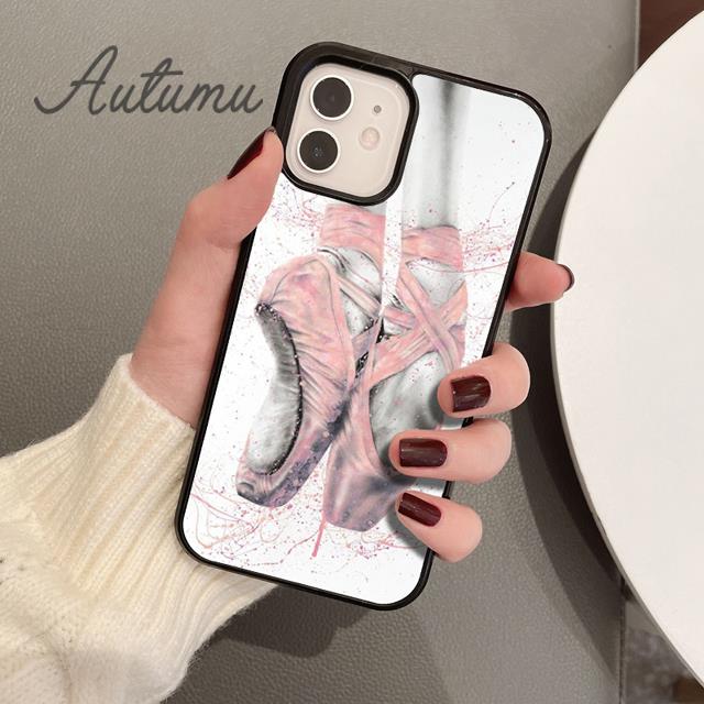 Taneční boty Ballet Ballerina Pouzdro na telefon pro iPhone 11 12 13 14 Pro Max mini X XR XS SE 2020 6S 7 8 Plus Galaxy S21 S22 shell