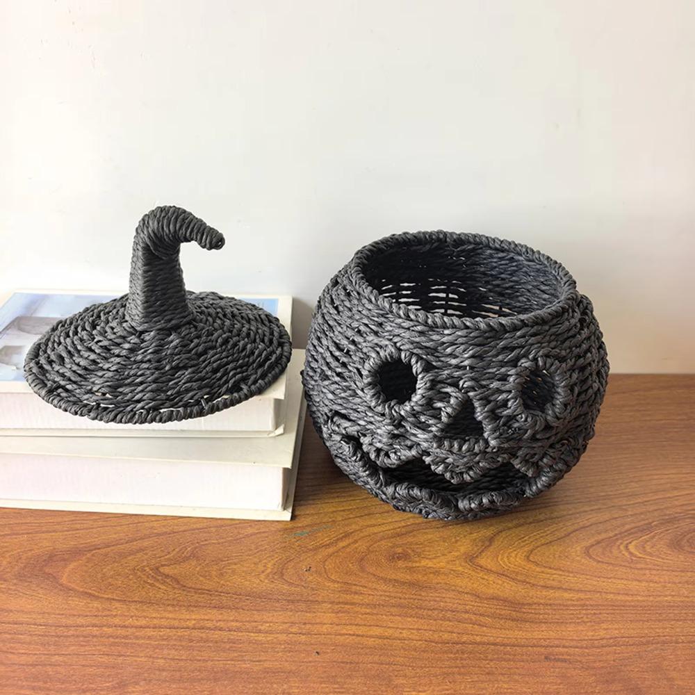 with Removable Lid Halloween Woven Pumpkin Handcrafted Pumpkin Storage Box  Thanksgiving