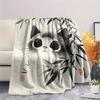 Ink Wash Cats  Print Flannel Blanket, High quality Comfortable for All Seasons, Home Decor, Warmth and Comfort