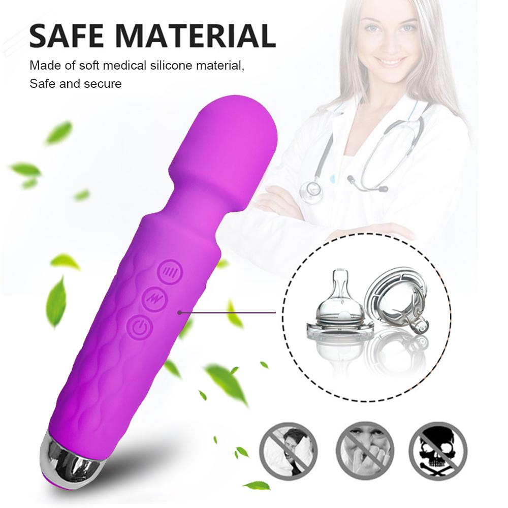 20 Geschwindigkeiten Leistungsstarker Dildo-Vibrator AV-Zauberstab G-Punkt-Massagegerät Sexspielzeug für Frauen Paare Klitoris Stimulieren Waren für Erwachsene