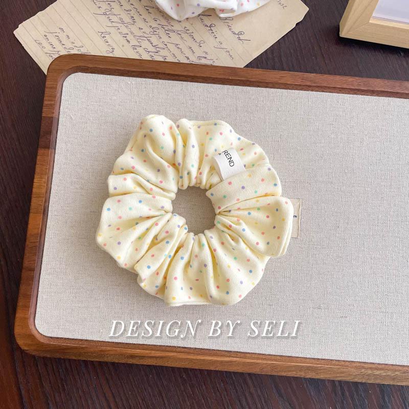 Soft Knitted Collection Autumn Winter Sweet Scrunchie Polka Dot Floral