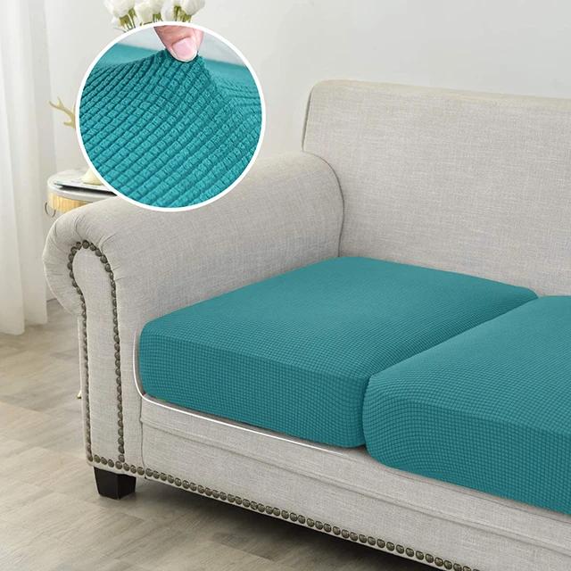 

Жаккардовый чехол для подушки на сиденье дивана, флисовый чехол для дивана, эластичный моющийся съемный L-образный чехол для углового дивана для домашнего декора Normal Size1(S)-1pc бирюзовый синий