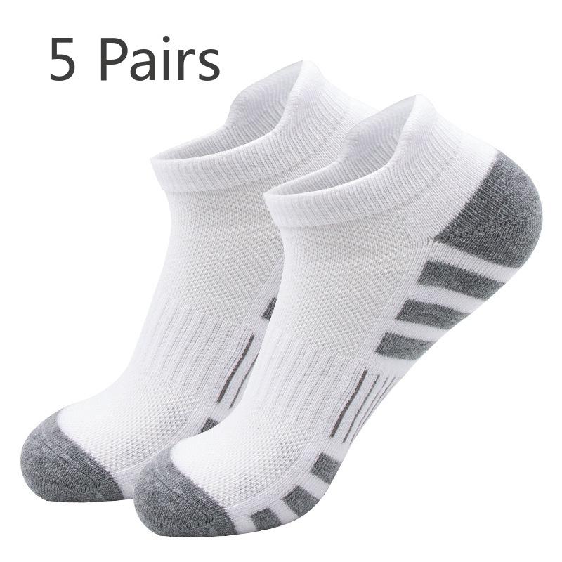 5 Pairs Men's Four Seasons Training Elite Towelling Bottom Sweat Short Professional Sports Socks