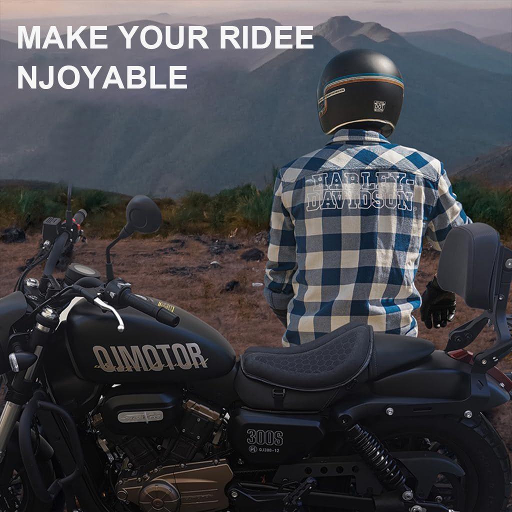 Motocycle Seat Cushion Gel Seat For Bike,Detachable Cycle Seat Cover Gel Pad,High Density Gel 3D Honeycomb Structure Shock Absorption&Breathable