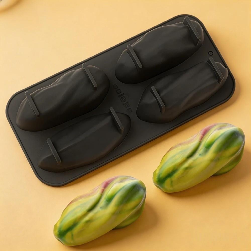 Stampo per Cioccolatini Pistacchi Design a 4 Celle Silicone per Alimenti a Forma di Chicco di Caffè Stampo per Torta Mousse Senza BPA Flessibile