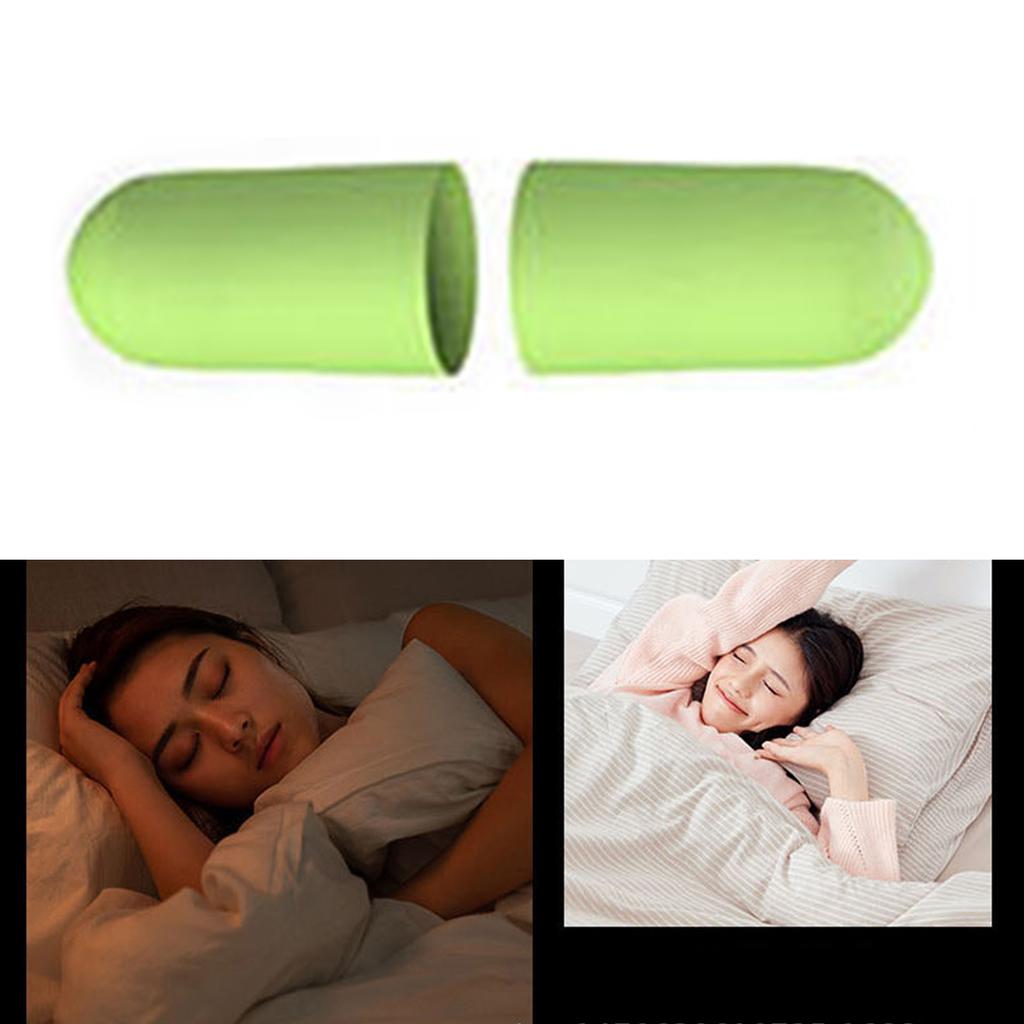 Noise Canceling Earplugs Soft Hearing Protection Earplugs for Sleeping Working with Capsule Storage Green