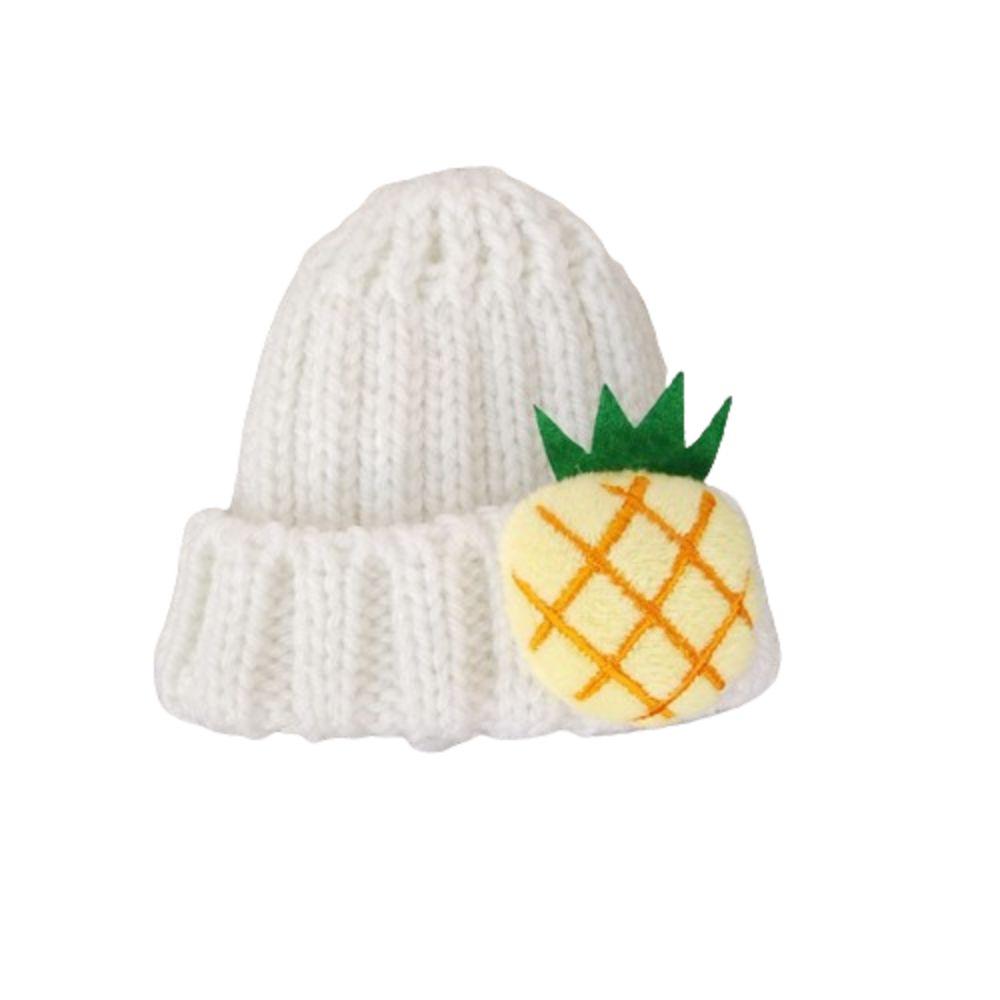 

Miniature Labubu Doll Camera Soft 15cm Cotton Doll Knitted Hat Labubu Time Hat Doll Ornament білий