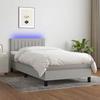 VidaXL Slat Bed Base with Mattress and LED, Upholstered Bed, Single Bed, Adult Bed for Interior Bedroom, 3133293