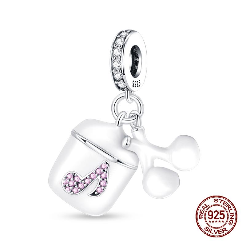 100% Copper Guitar Sax Headphones Musical Instrument Charms Beads Fit Pandachoriginal Bracelets Diy Jewelry