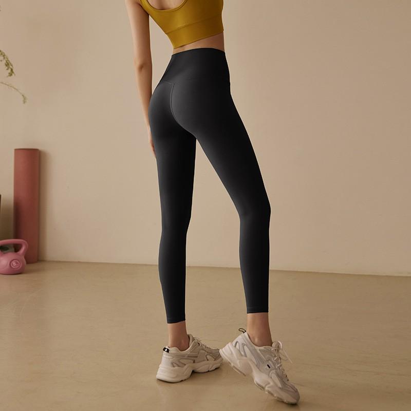 High Waist Yoga Leggings Women Thin Stretchy Running Pants With Butt Lift Effect 9/10 Length Workout Tights Small