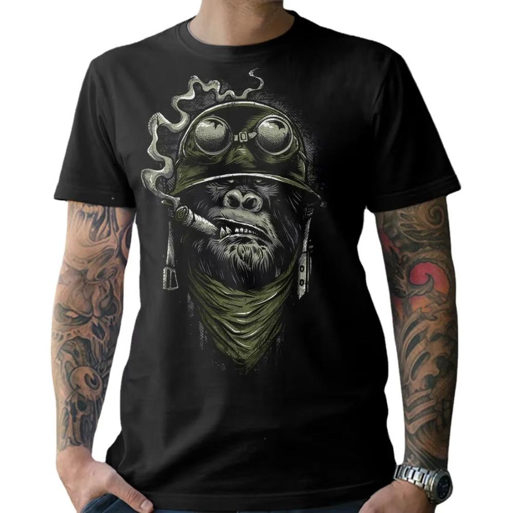 Motorcycle Chopper Bobber Monkey Biker Motorcyclist T-Shirt. Summer Cotton Short Sleeve O-Neck Men's T Shirt New S-3XL