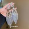 Silver Needle Diamond Flower Hollow Water Drop Earrings Personality Exaggeration Long Fringed Earrings Fashion Heavy Industry Earrings