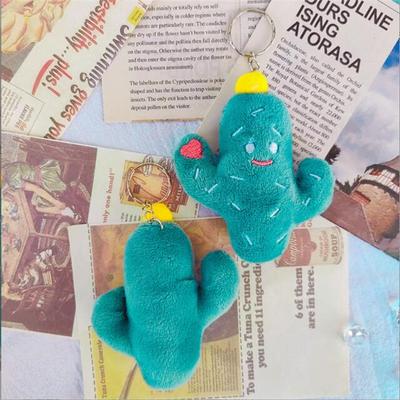 9cm Small Cute 3D Cactus Plush Toys Cartoon Plush Cotton Stuffed Doll Creative Brooch Pendant DIY Accessories