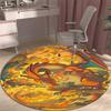 3DPikachu HD Cartoon Round Rug, Suitable for Decorating Living Rooms, Bedrooms, Sofas, and Playrooms; Non-slip Gift.