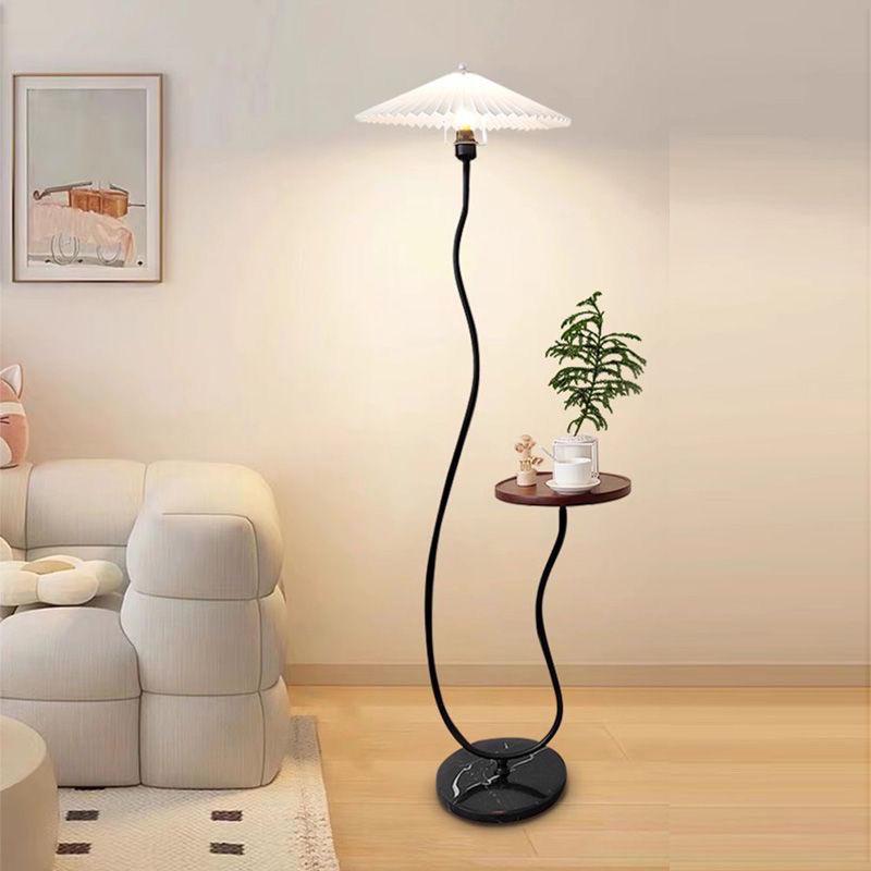 Multi-Function Floor Lamp with Wireless Charger & Coffee Table