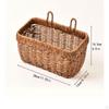 Woven Hanging Basket Nordic Design Kitchen Wall Vintage Style Storage Bin with Handles for