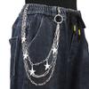 Punk Pants Chain Pentagram Keychains for Men Women Jean Trouser Biker Chains Harajuku Goth Jewelry Gothic Rock Emo Accessories