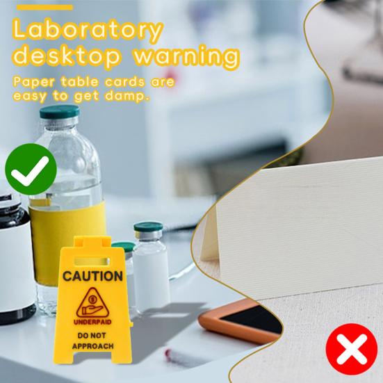 Mini Desk Caution Sign Overworked Underpaid Procrastination Caution Sign Home