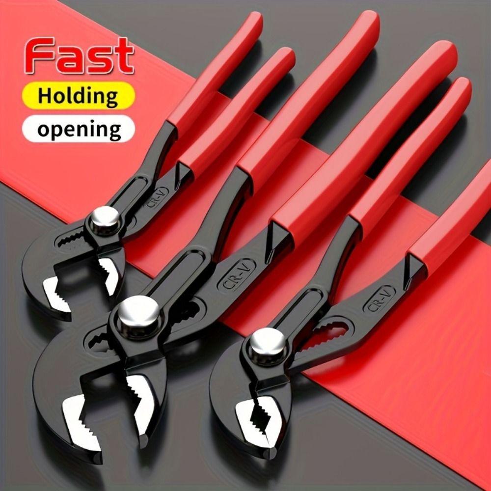 Large Opening Water Pipe Clamp Pliers Adjustable Groove Joint Pipe Pliers  Household Hand Tools
