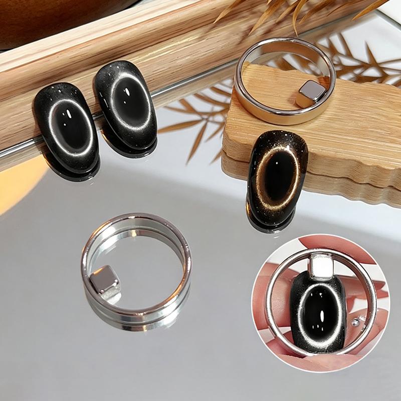 Circular Cat Eye Nail Magnet Strong Nail Art Magnetic Gel Polish With Guide Tool Diy Magnetic Nail Helper Manicure Design