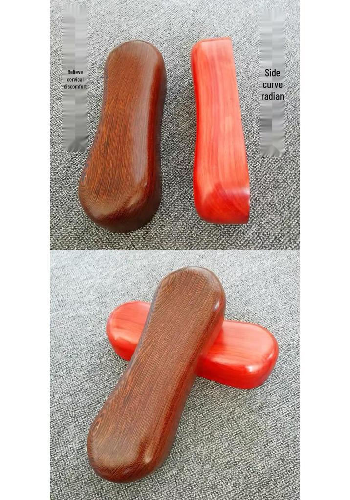 Rosewood Red Pear Neck Protection Wooden Massage Pillow