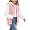 Girls' Casual Color Long Sleeve Hooded Jacket with Pockets for Everyday Wear