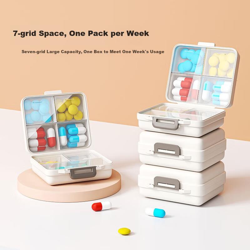 Japanese Pill Organizer Box, Portable Personal Storage Box,  And Tablet Dispenser, Seven-Day Container, Weekly Pill Organizer, Smart