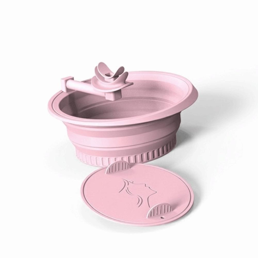Silicone Breathing Ice Folding Basin Built-in Ice Tray Ice Pack Device Skin Care розовый