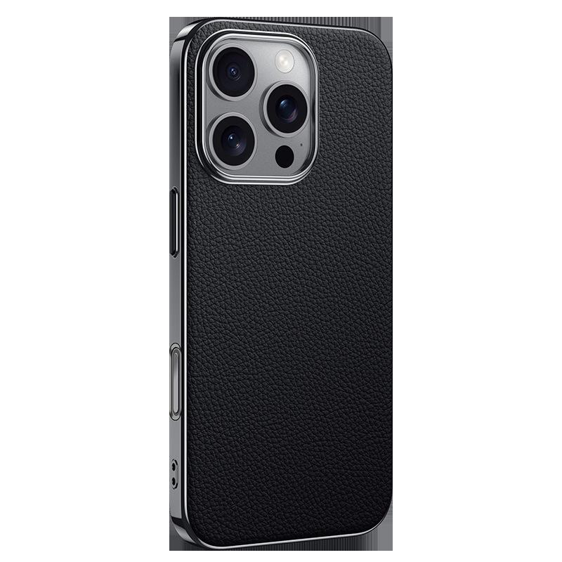 Metal Lensli ve Kaplamalı Yüksek Kalite Koruyucu Kılıf ile iPhone 15 için Apple 16Pro Max Orijinal Deri Telefon Kılıfı