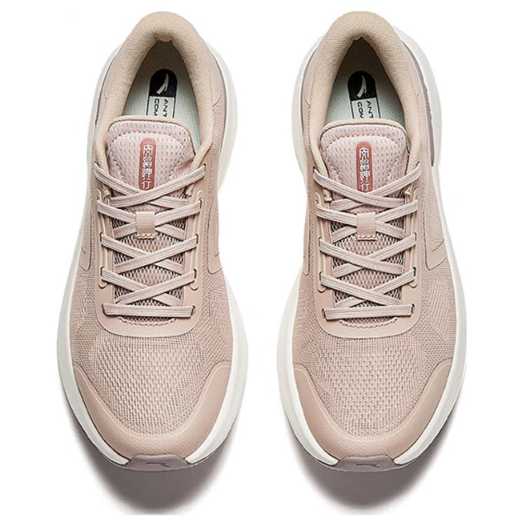 Anta Comfortable Simple Shock Absorbing Wear Resistant Low Top Running Shoes Women sneaker Gray Pink 122427718-4