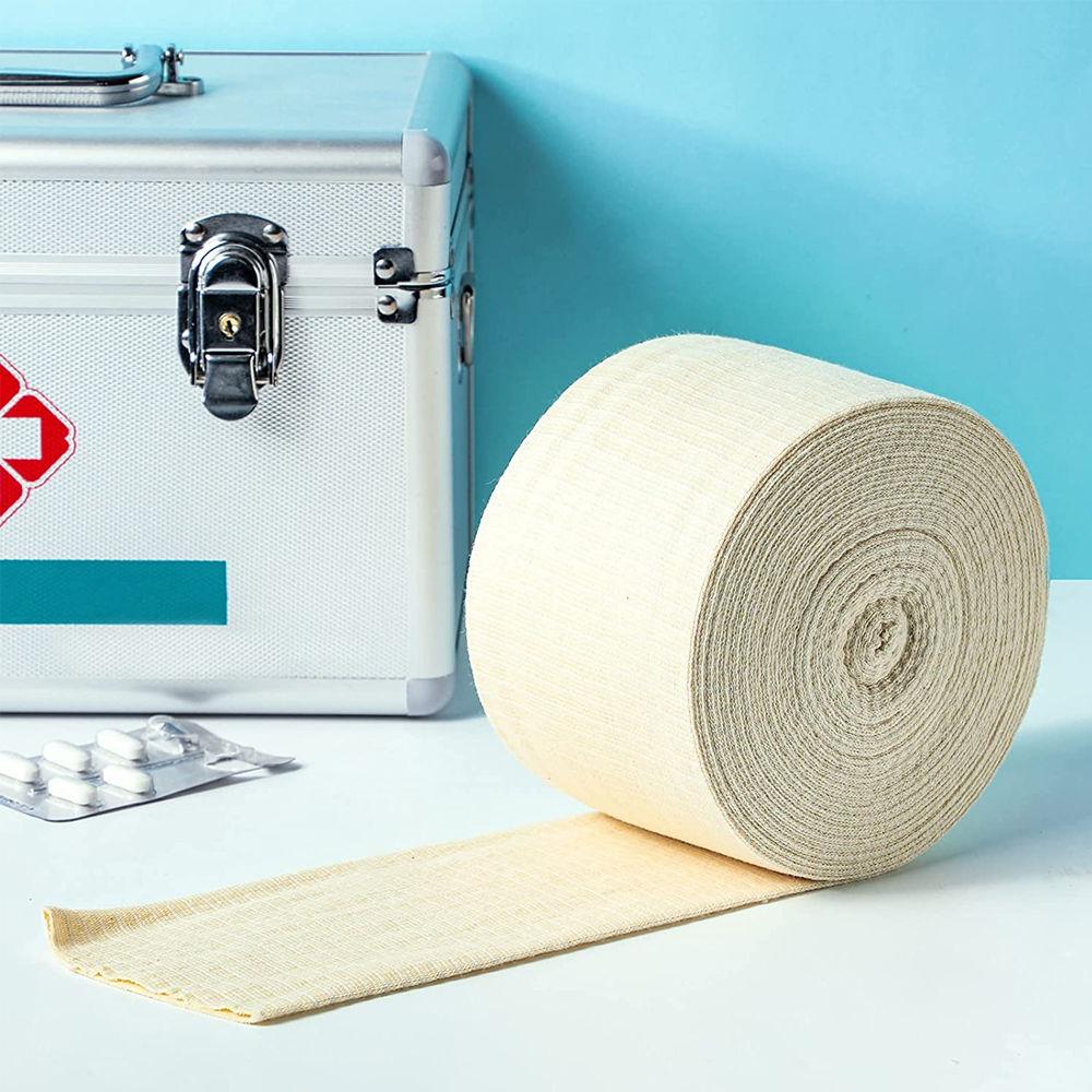 1 Rolle Elastische Schlauchbandage, 10M - Naturfarbe, für Große Knie-Stützbandage - Mittlerer Oberschenkel, Baumwolle Spandex