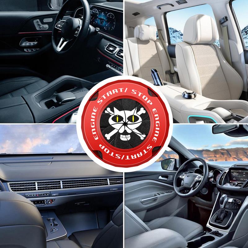 Truck Ignition Cover Engine Start Stop Button Cover Auto Engine Button Decor Cover Zinc Alloy Anti-Scratch For Truck Accessories