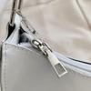Elegant Lacquer PU Leather Armpit Bag Handbag Evening Bag Shoulder Bag with Zipper Messenger Bag for Girls Women Working  Black
