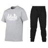 Mens Cotton Short Sleeve T-Shirt Pants Set Casual Sportswear Outfit Teens Young Adults