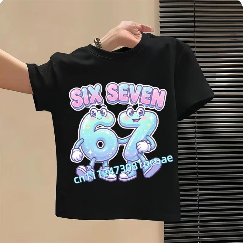 67 Meme T-Shirt for Kids Funny Digital 3D Print Summer Short Sleeve Tee Loose Comfortable Tops Streetwear Fashion Kids Clothes