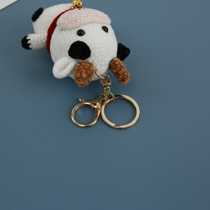 Knitted Crochet Cow Plush Doll Stuffed Animals Toys Baby Children Gifts Plush Pendant Keychain Boys Children Birthday Gift
