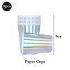 Holographic Mermaid Party Decorations Iridescent Under The Sea Girls Birthday Shell Tableware Plates Cups Tablecloth Baby Shower