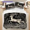 Deer Pattern Bedding Quilt Set Quilt Cover Pillowcase Home Decoration Birthday Gift (1 * Duvet Cover + 2 * Pillowcase, Without Core)