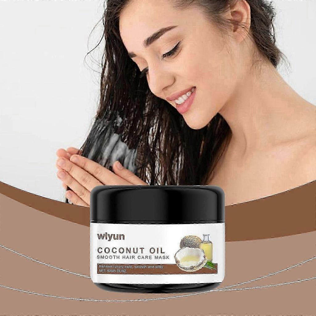 Wiyun Coconut Oil Hair Mask for Deep Hydration and Smoothing - Nourishes and Repairs Dry Hair