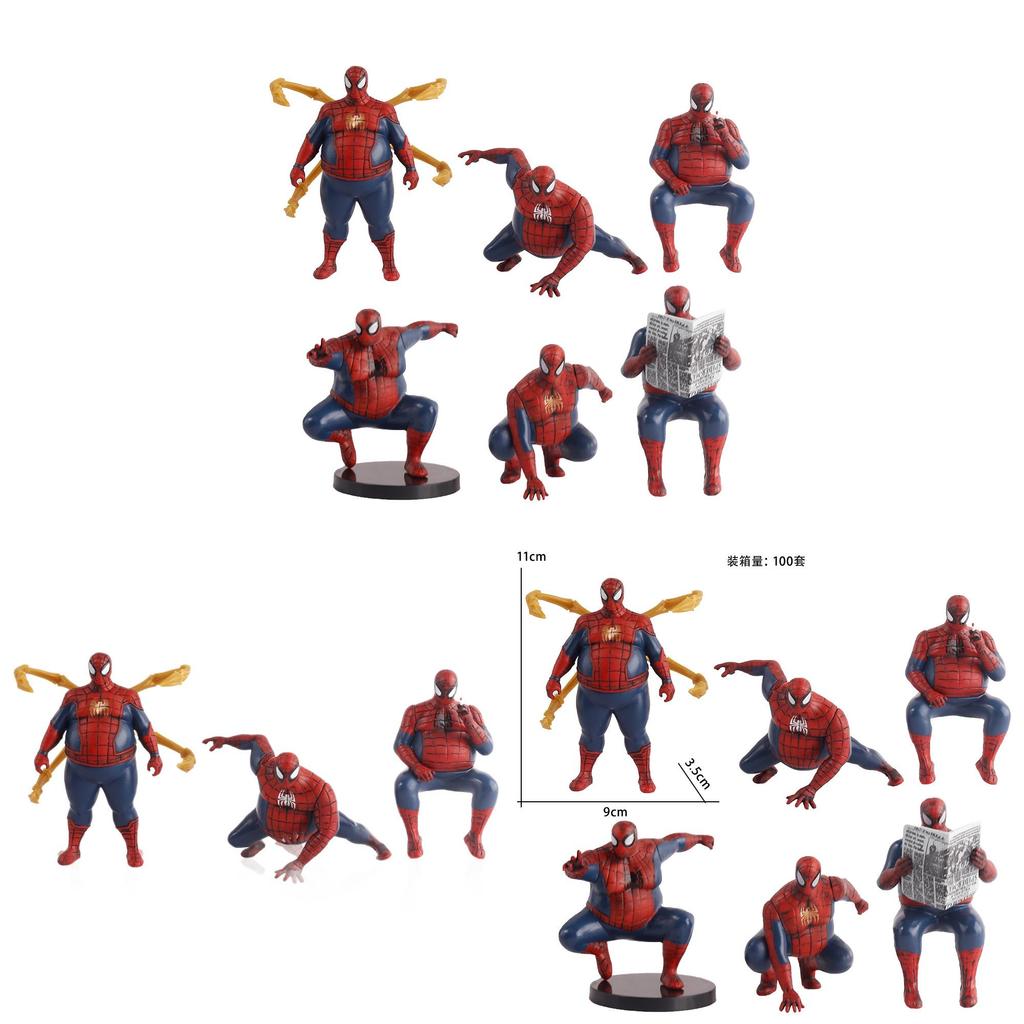 Fat Chubby Spider Man Pvc Desk Decor With Hero Figurine For Office And Car Display