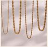Classic 2/3/4/5MM Gold Plated Stainless Steel Rope Twist Chain Necklace for Men Women Waterproof Fade Resistant