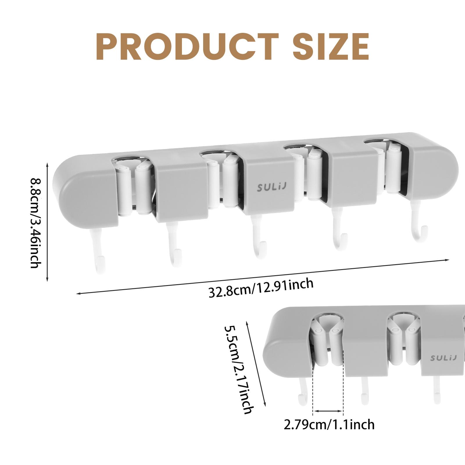 

Модернизированный держатель для метлы, многофункциональный держатель для волшебной швабры с вакуумной присоской, настенный органайзер для ванной комнаты слива метлы, НОВЫЙ серый